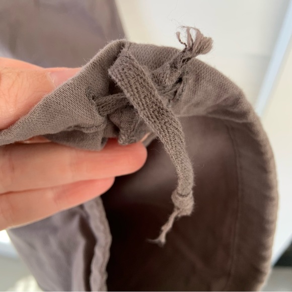 Da-Nang Cotton Cargo Pants S Wide Leg Grey TWW506 Drawstring Hem - Picture 4 of 7